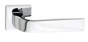 Polished Chrome Plated EIDOS Lever On Square Rose - Boxed