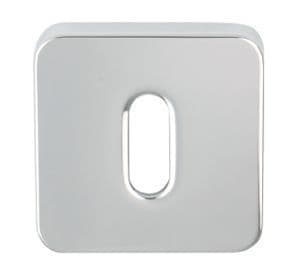Polished Chrome Plated Standard Keyway Radius Square Escutcheon EACH - Boxed