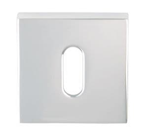 Polished Chrome Plated Standard Keyway Square Escutcheon EACH - Boxed