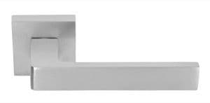 Satin Chrome Plated BLADE Lever On Square Rose - Boxed