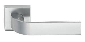 Satin Chrome Plated EIDOS Lever On Square Rose - Boxed