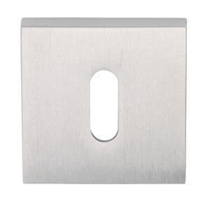 Satin Chrome Plated Standard Keyway Square Escutcheon EACH - Boxed