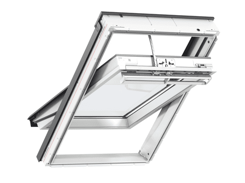 VELUX WHITE Polyurethane Electric Centre-Pivot Roof Window GGU