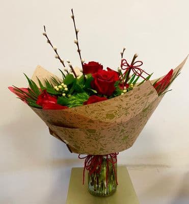 Deluxe 12 Red Rose  Vase Arrangement Star Buy