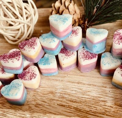 Designer inspired Rainbow Mini Hearts Soya wax melts