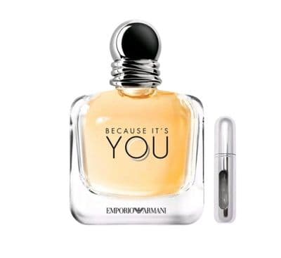 REFILLABLE PERFUME TRAVEL SPRAY WITH FREE 5ML ARMANI BECAUSE IT'S YOU EDP