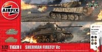 Airfix Starter/Gift Set A50186 Classic Conflict Tiger 1 vs Sherman Firefly1:72 Scale