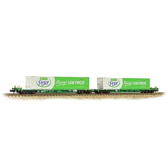 BACHMANN Branchline 37-301A 2 Intermodal bogie wagons with 2 45ft containers 