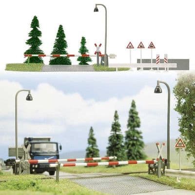 Busch HO 6040 Railway Crossing & Accessories