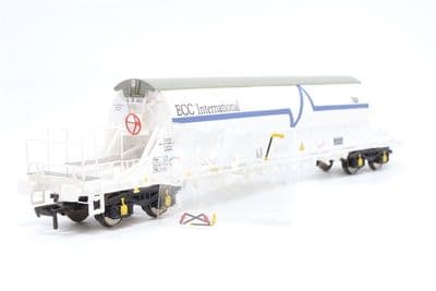 EFE Rail E87029 PBA tiger bogie china clay wagon in ECC International white - TRL11630