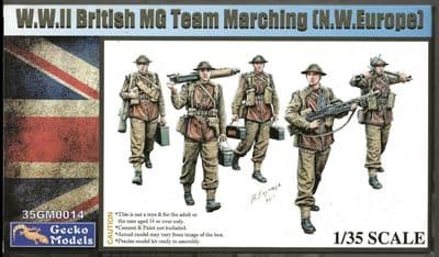 Gecko 35GM0014 WWII British MG Team Marching Europe 1:35 SCALE