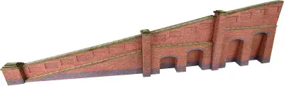 METCALFE PN148 N Scale Tapered Retaining Wall in Red Brick