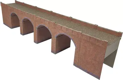 METCALFe PO240 00/H0 SCALE DOUBLE TRACK RED BRICK VIADUCT