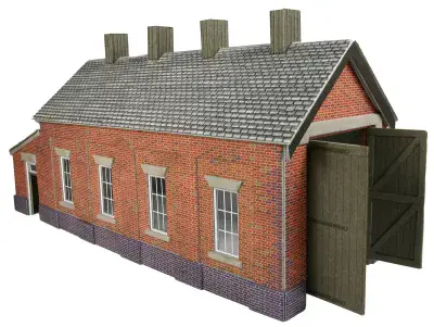 METCALFe PO331 00/H0 SCALE RED BRICK SINGLE TRACK ENGINE SHED