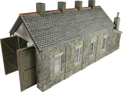METCALFe PO332 00/H0 SCALE STONE SINGLE TRACK ENGINE SHED