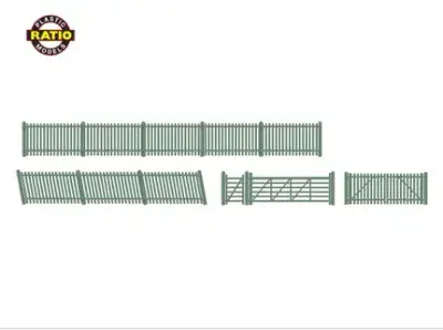 Peco 430 Station Fencing Ramps and Gates, Green
