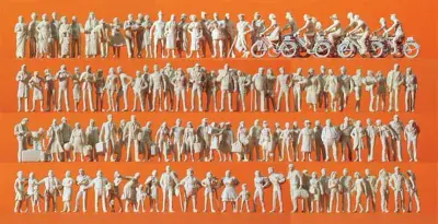 Preiser 16337 PASSENGERS & PASSERS BY 120 UNPAINTED FIG