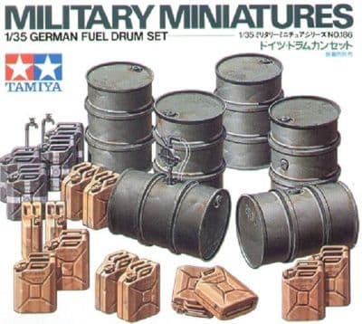 TAMIYA 35186 German Fuel Drum Set 1:35 Scale
