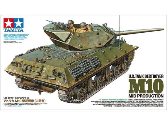 TAMIYA 35350 U.S. Tank Destroyer M10 (Mid Production) 1:35 Scale