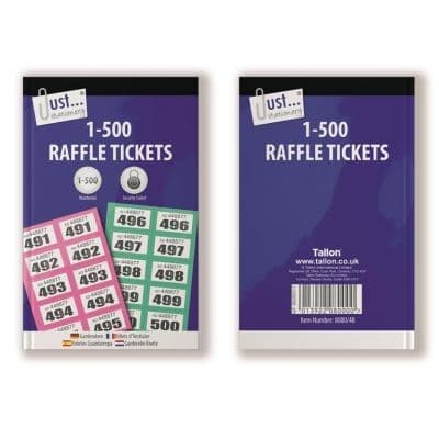 Cloakroom Raffle Tickets 1-500