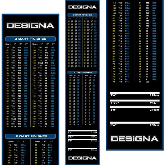 Designa Checkout Carpet Darts Mat  - 290cm x 60cm