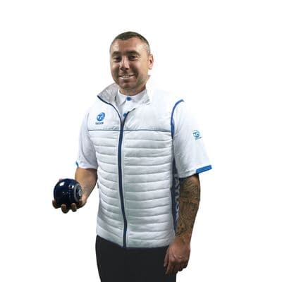 Mens Puffa Bodywarmer - White/Blue - Size Small Only