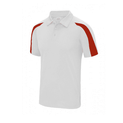 Sports Club Polo Shirt - White/Red - Size Small