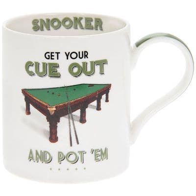 White Mug with a Snooker Table Design