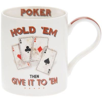 White Mug with Cards Design
