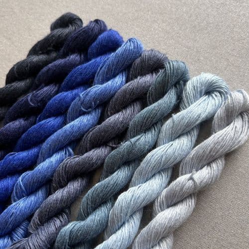 "Sweet Peas" - Linen Mini Hanks  - Blues