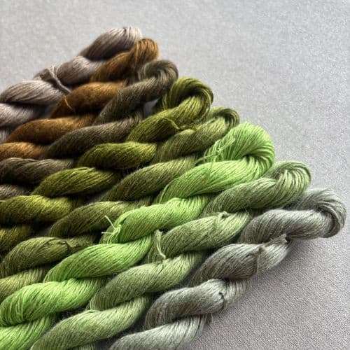 "Sweet Peas" - Linen Mini Hanks  - Lichen