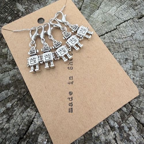 Handmade Stitch Markers for Crochet - Robots