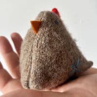 Shetland Wool Pin Cushion - Blue Flower