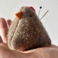 Shetland Wool Pin Cushion - Blue Wing