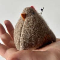 Shetland Wool Pin Cushion - Fire Wing