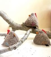Shetland Wool Pin Cushion - Pink Flower