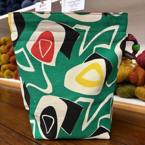 Vintage Fabric Knitting Bag - Atomic Roses