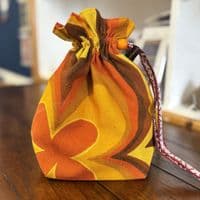 Vintage Fabric Knitting Bag -  Big Orange
