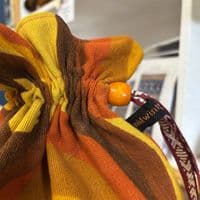 Vintage Fabric Knitting Bag -  Big Orange