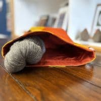 Vintage Fabric Knitting Bag -  Big Orange