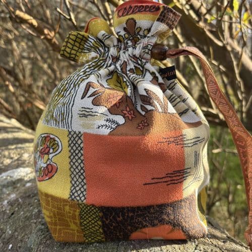 Vintage Fabric Knitting Bag - Bonsai