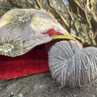 Vintage Fabric Knitting Bag - Hellebore