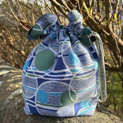 Vintage Fabric Knitting Bag - Ripples