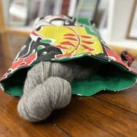 Vintage Fabric Knitting Bag - Rock Garden