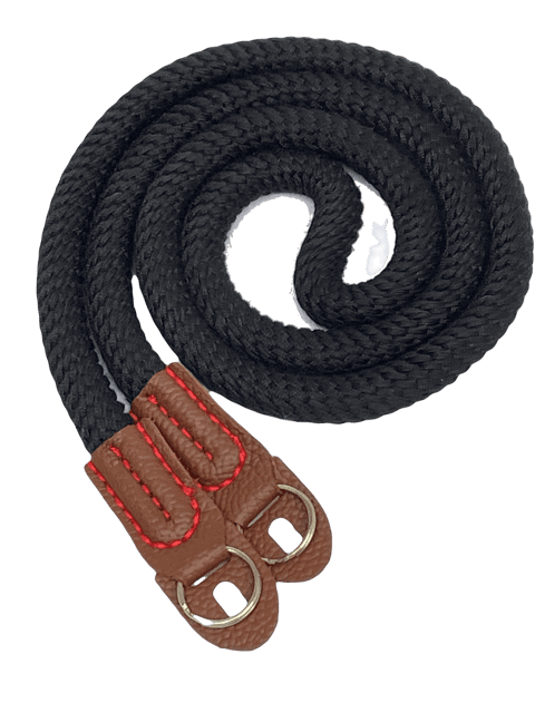 Cotton Rope Camera Strap With Split Rings Black