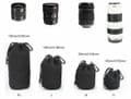 Neoprene Camera Lens Soft Pouch Bag drawstring Clip Belt Loop 4 sizes S/M/L/XL