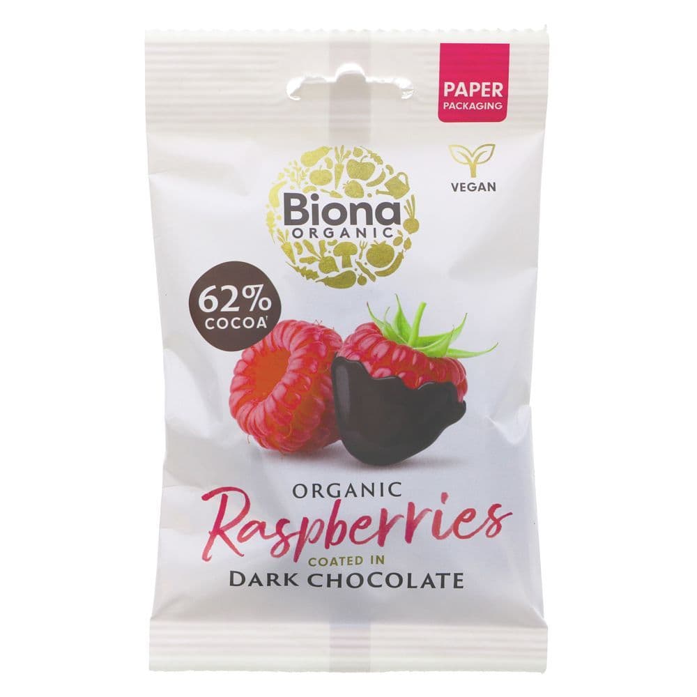 Biona Dark Chocolate Raspberries