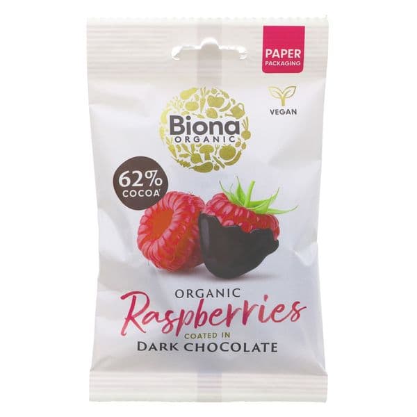 Biona Dark Chocolate Raspberries