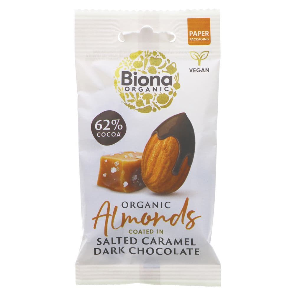 Biona Dark Chocolate Salted Caramel Almonds