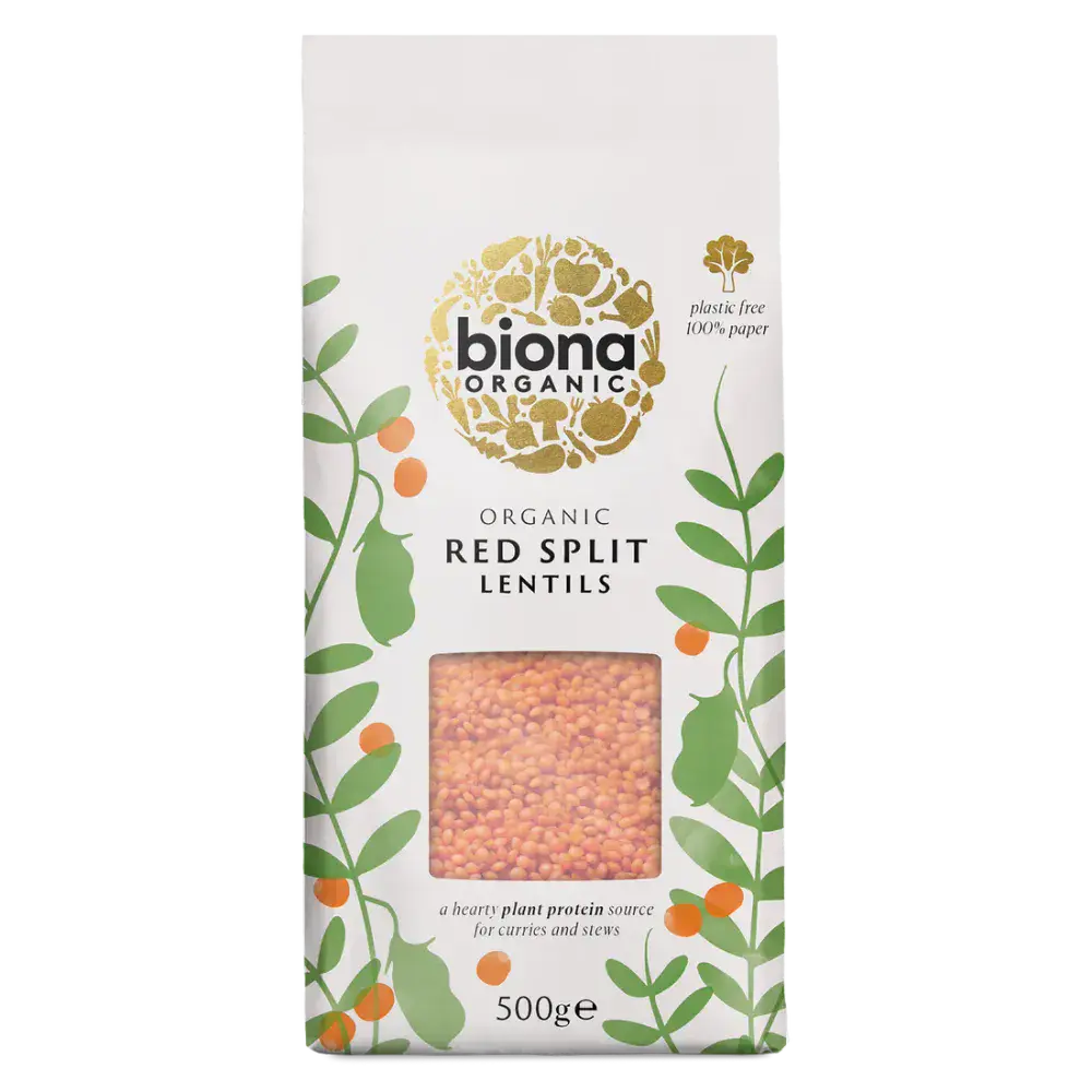 Biona Organic Red Split Lentils 500g